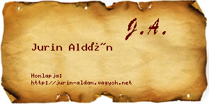 Jurin Aldán névjegykártya